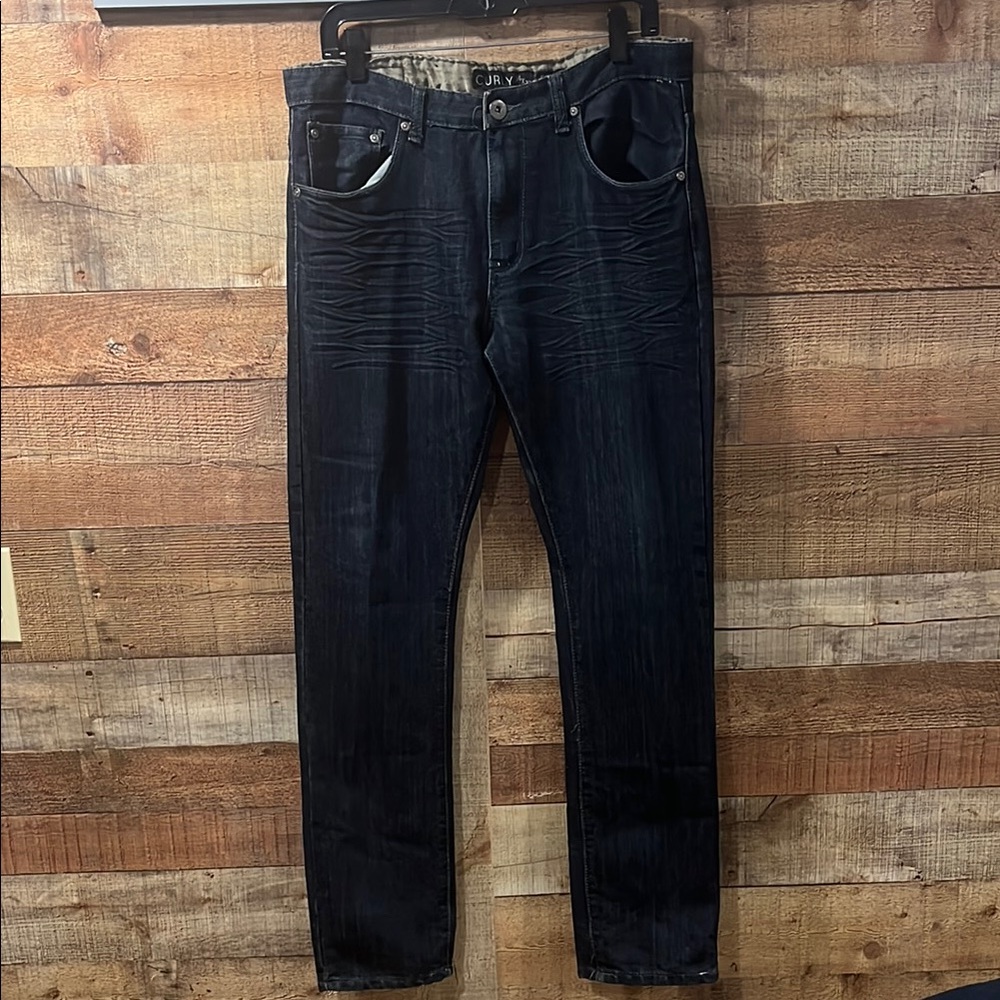 Curly dark washed slim fit Men's Jeans 34/32
